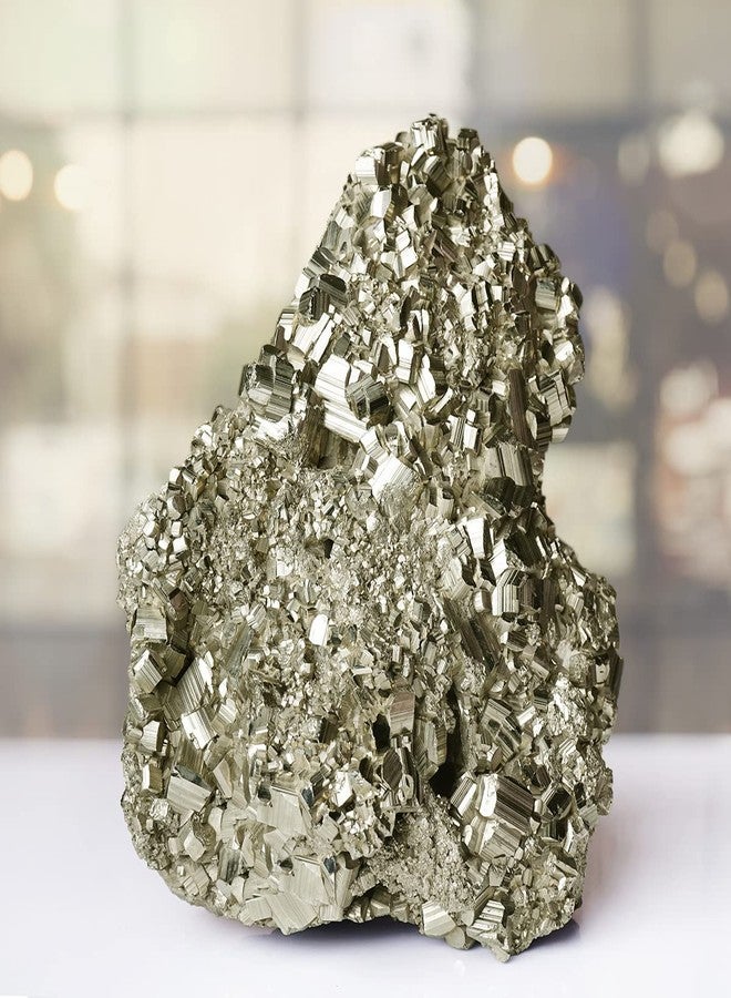 9Dzine Pyrite Cluster Stone from Peru Pyrite Stone Original Golden Pyrite Crystal Raw Stone 5-10 Grams Pyrite Raw Cluster Stone for Wealth Attracts Business Décor Luck Gold - Image 3